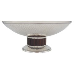 French Art Deco Pedestal Bowl in Silver-Plate by L'Orfèvrerie Brille of Paris