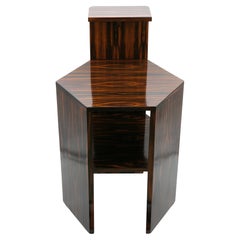French Art Deco Pedestal Table in Macassar, Hexagonal Design, 1920 French Art Deco Pedestal Table in Macassar, Hexagonal Design, 1920