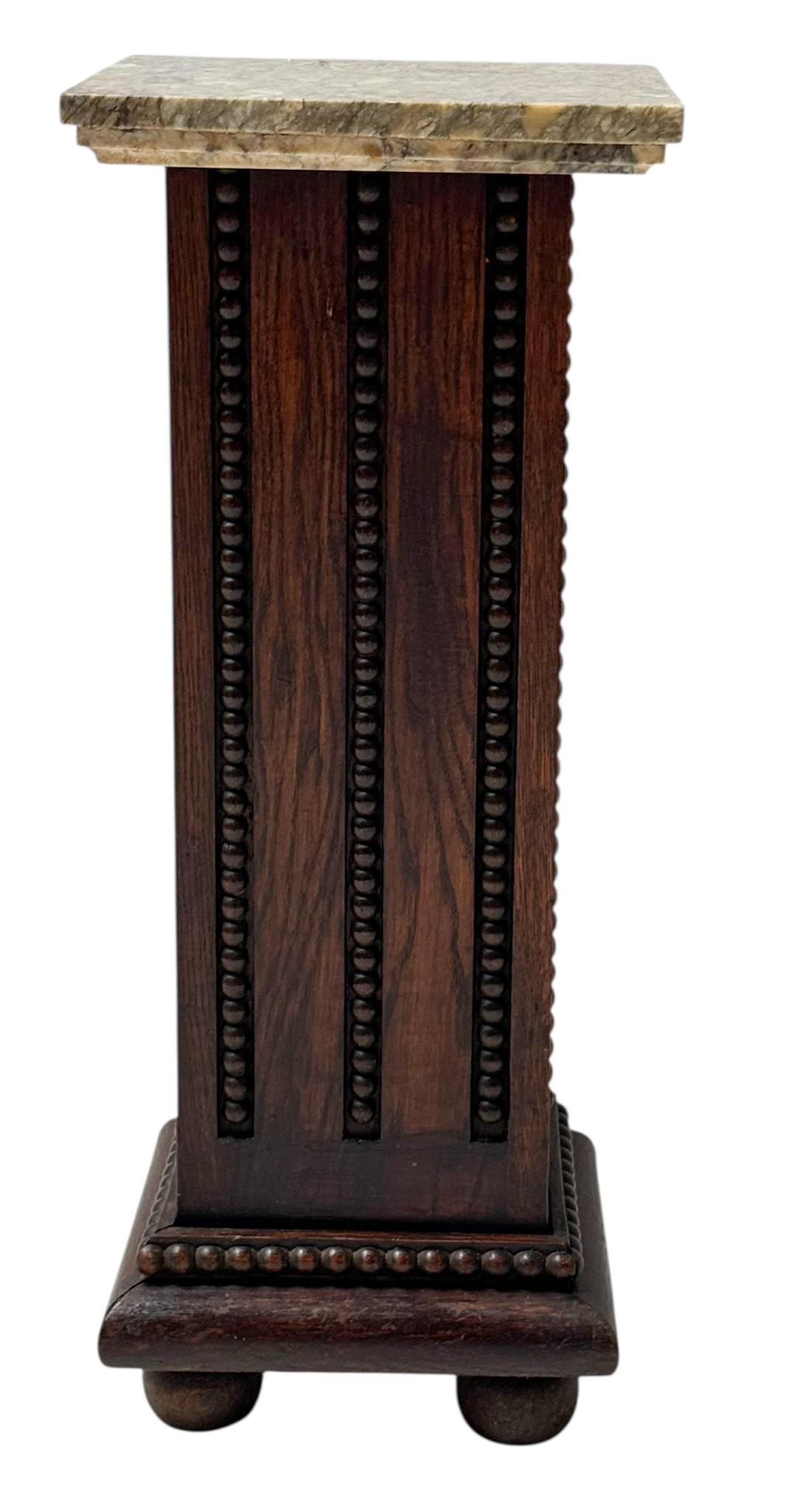 Francese Piedistallo Art Deco francese con piano in marmo multicolore, anni '30 in vendita