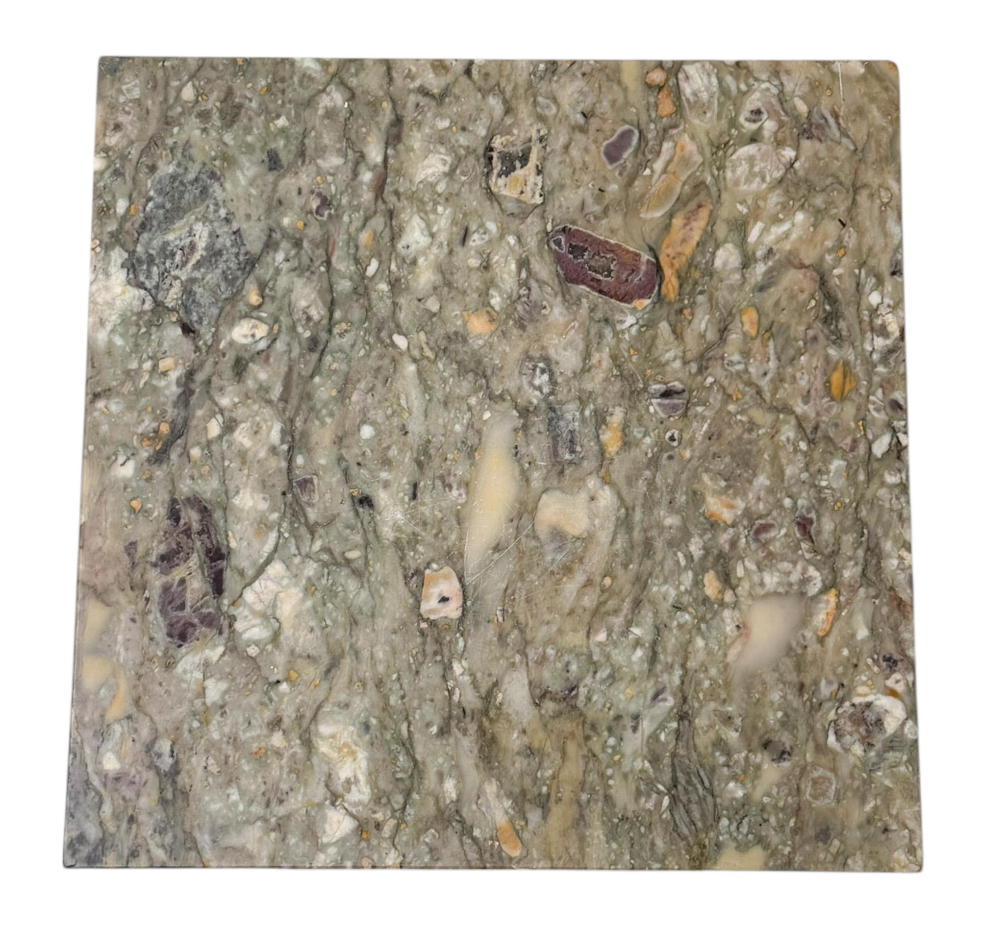 Piedistallo Art Deco francese con piano in marmo multicolore, anni '30 in vendita 1