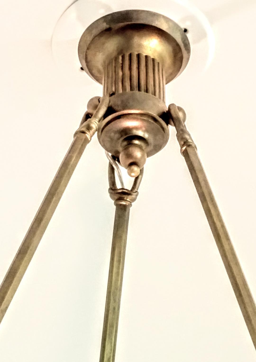 Calco Lampadario a sospensione Art Deco francese di Genet & Michon in vendita