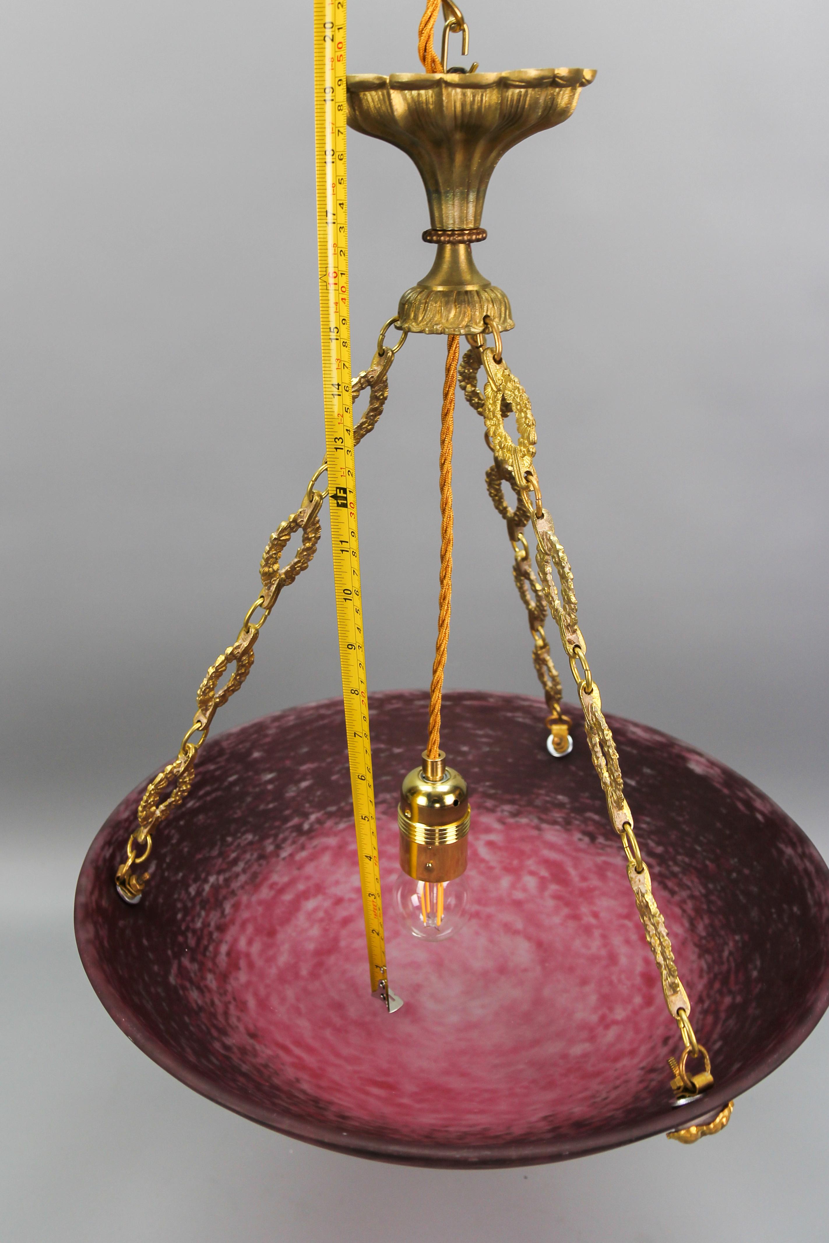 Lustre à suspension Art Déco français par Charles Schneider, années 1920 7
