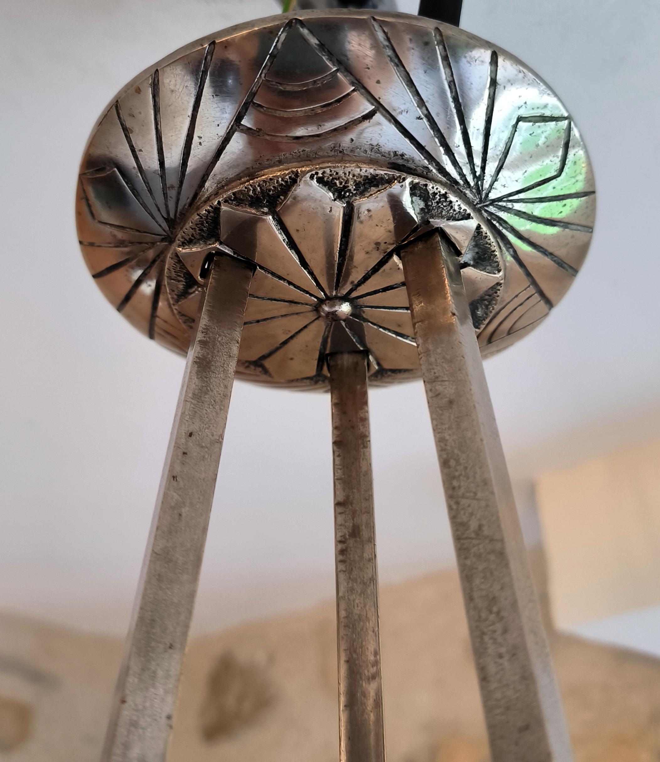 Lampadario a sospensione in stile Art Déco francese di David David Degué, circa 1920. in vendita 8
