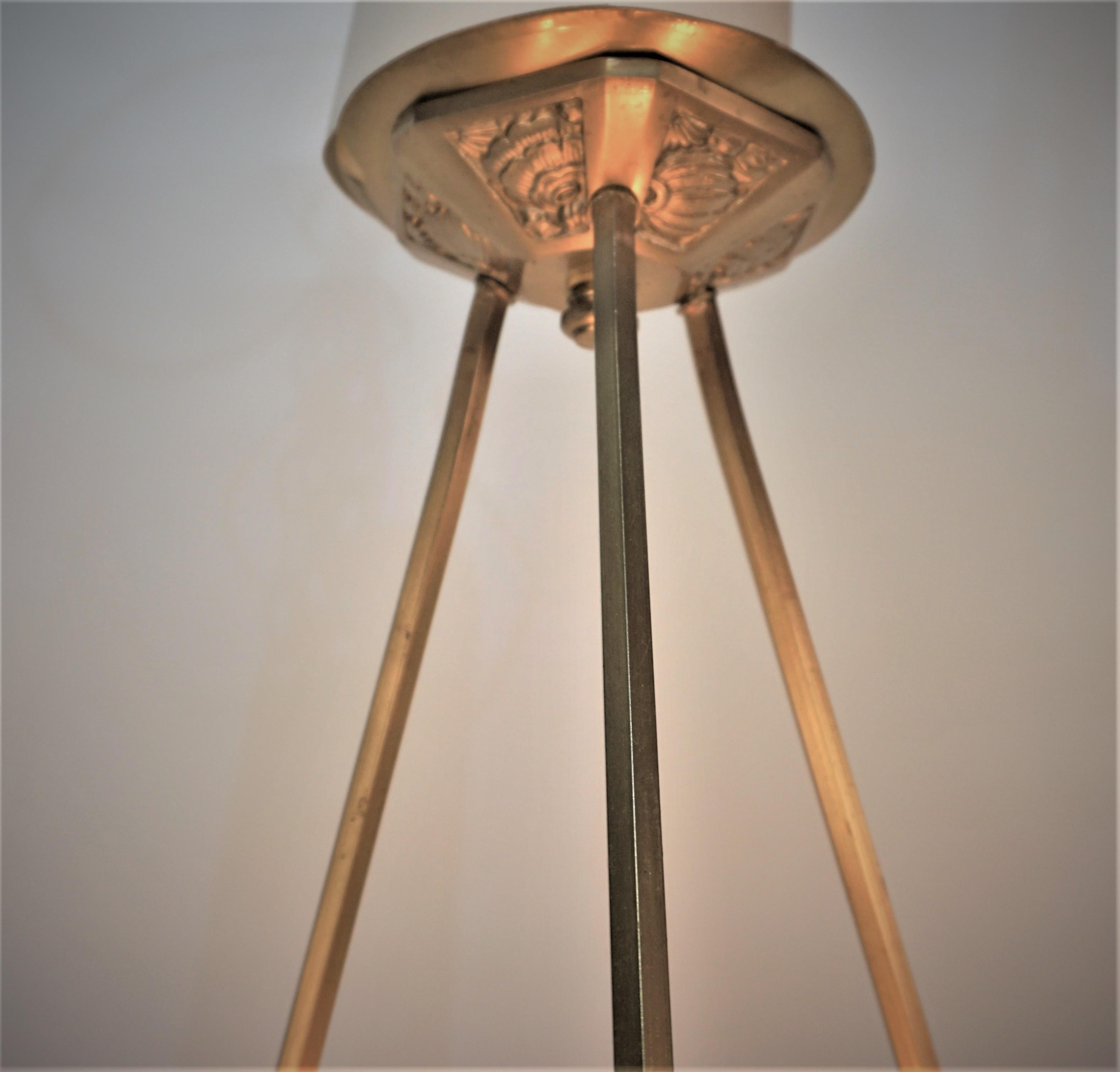 French Art Deco Pendant Chandelier by Degue In Good Condition In Fairfax, VA