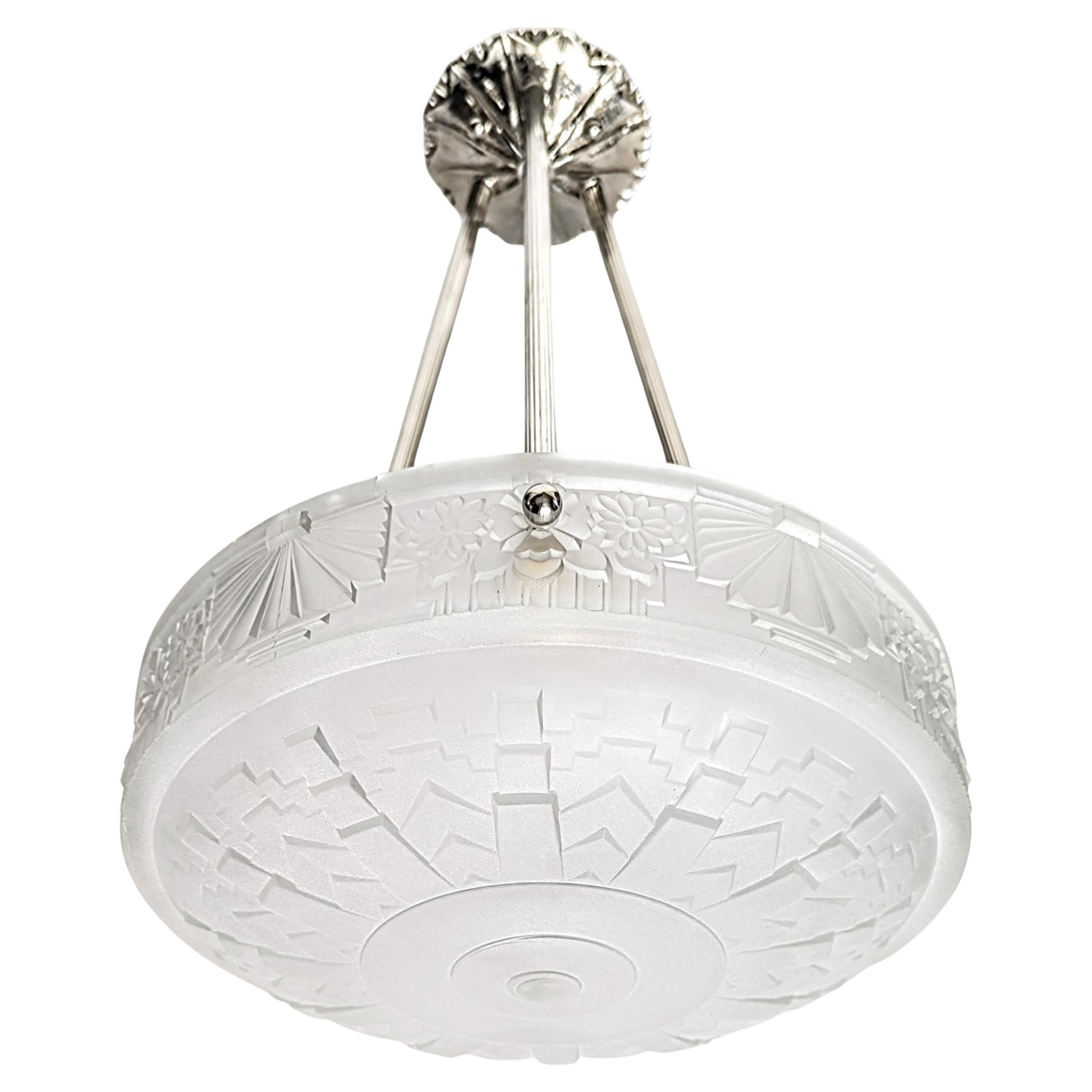 A French Art Deco pendant chandelier by 