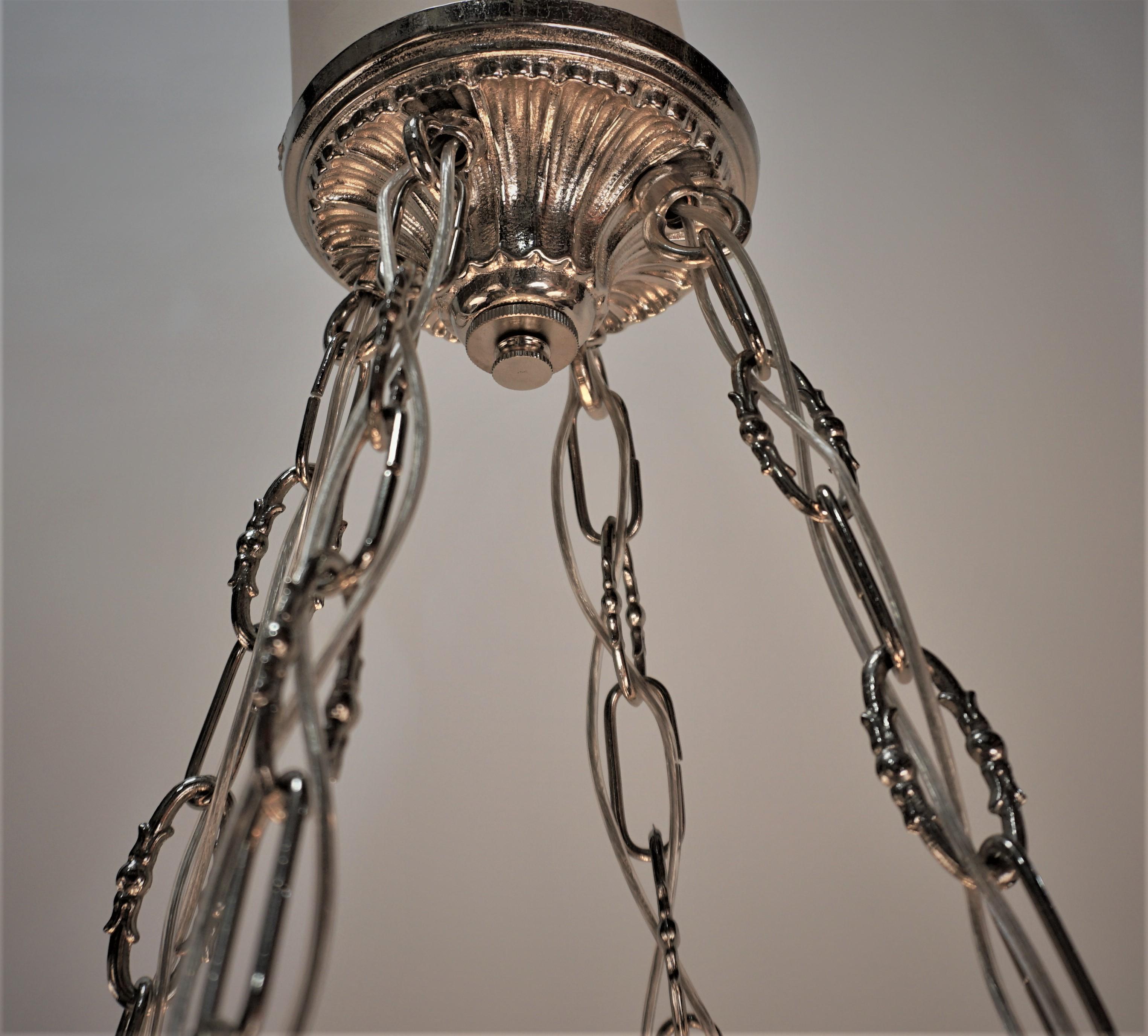 French Art Deco Pendant Chandelier by Muller Freres '2 Available' 1