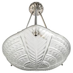 French Art Deco Pendant Chandelier by Noverdy