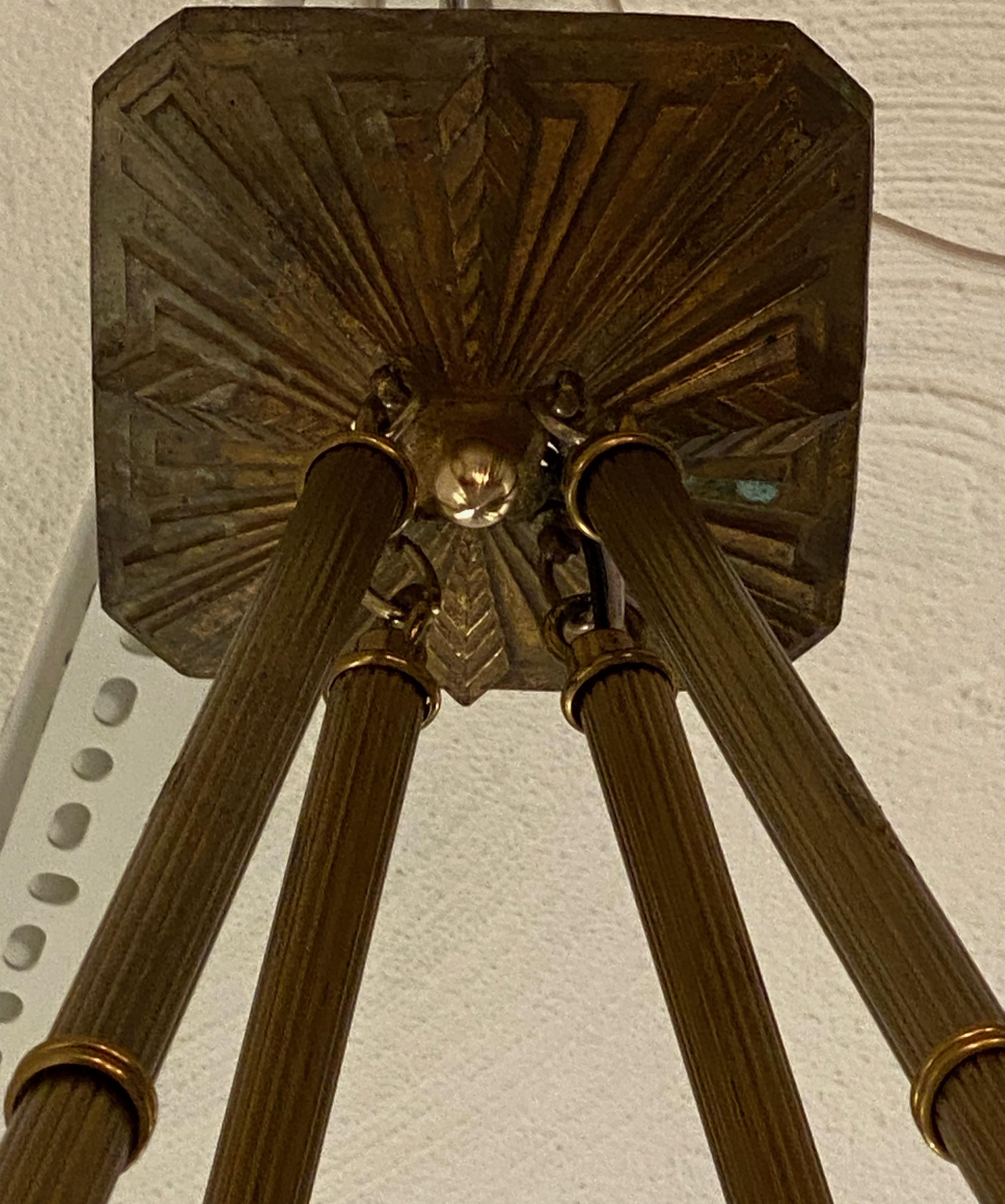 French Art Deco Pendant Chandelier by Sabino For Sale 3