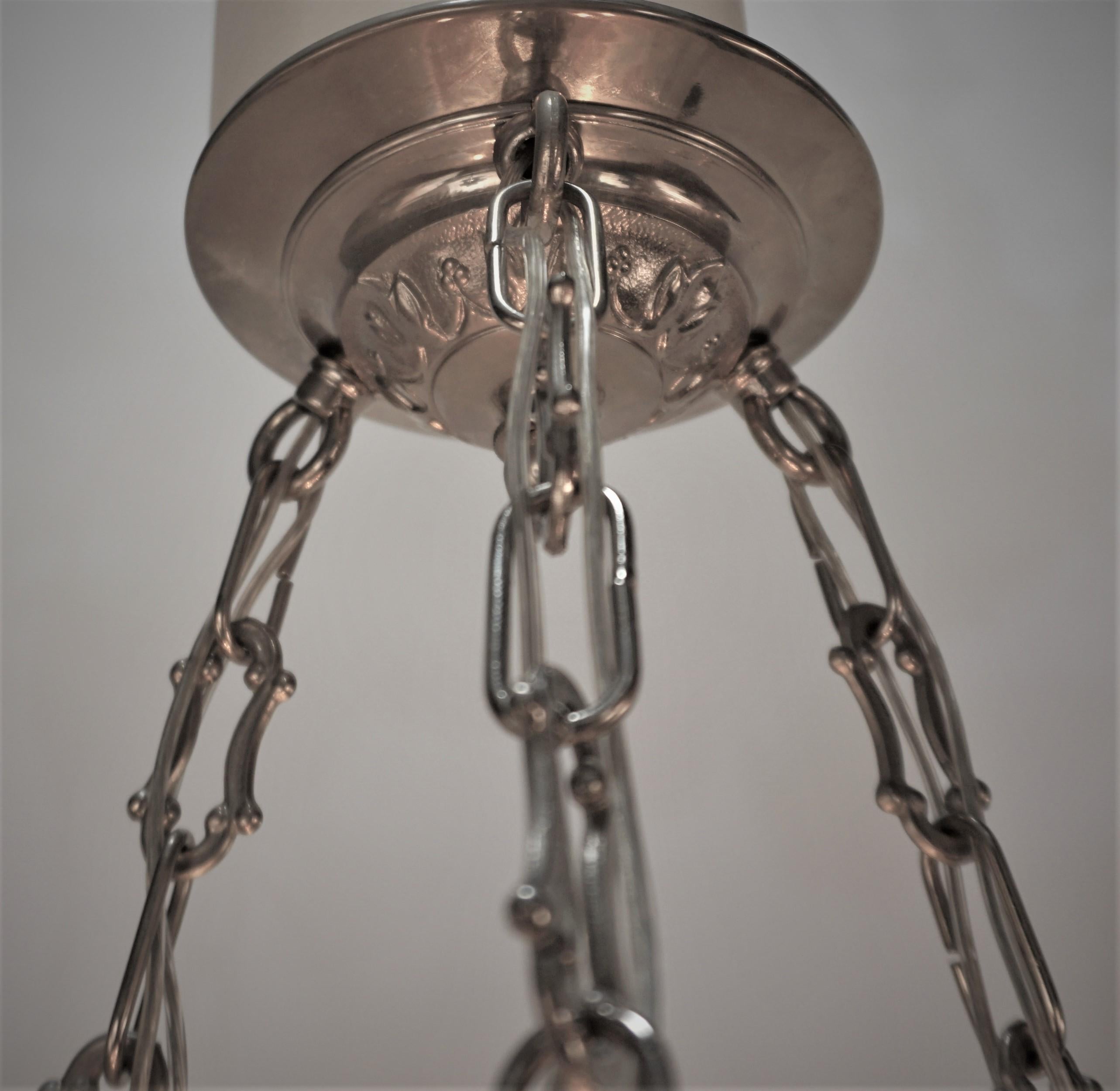 Early 20th Century French Art Deco Pendant Chandelier