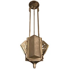 Lustre à suspension Art Déco français