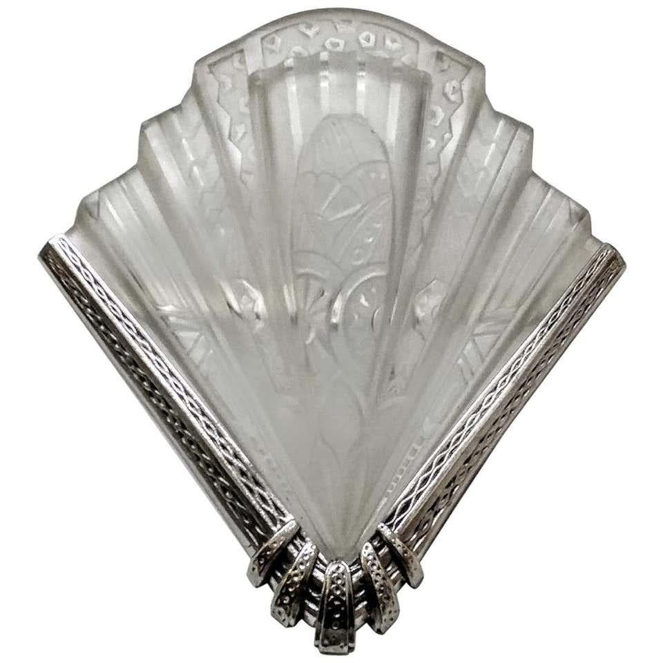 French Art Deco Pendant Chandelier Signed by Frontisi For Sale 4