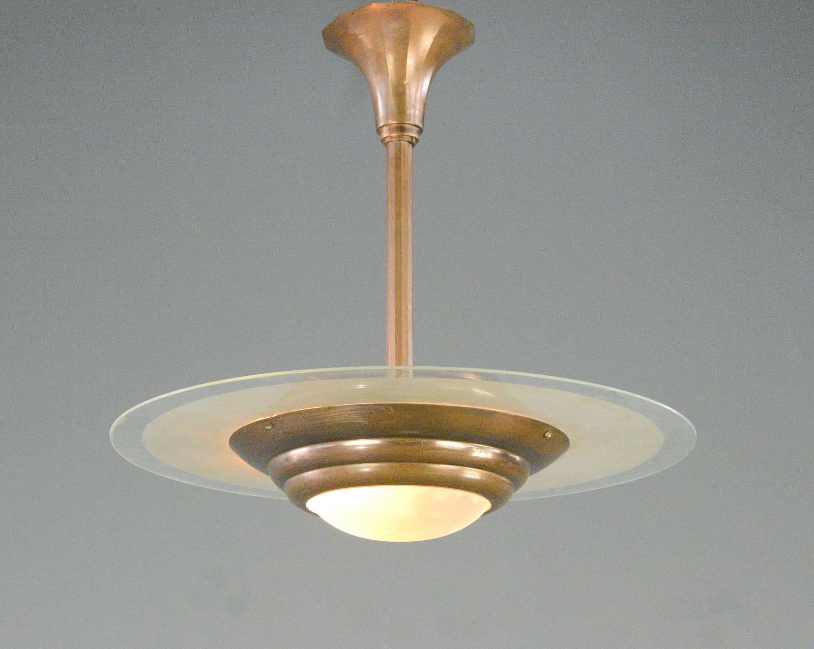 French Art Deco Pendant Light Circa 1920s 5