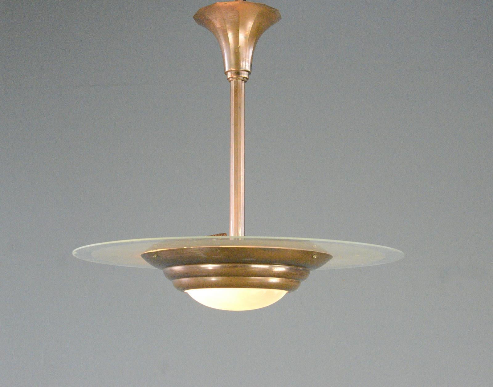French Art Deco Pendant Light Circa 1920s 6