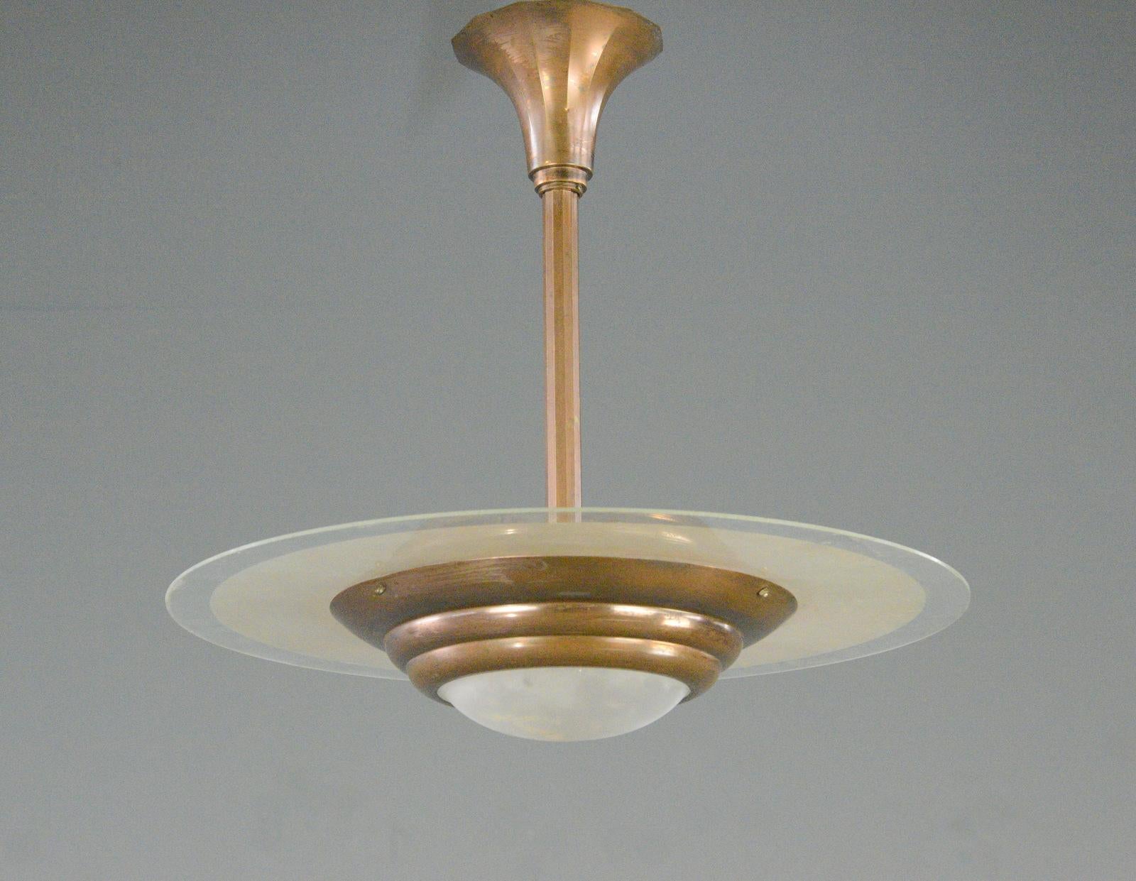 French Art Deco Pendant Light Circa 1920s In Good Condition In Gloucester, GB