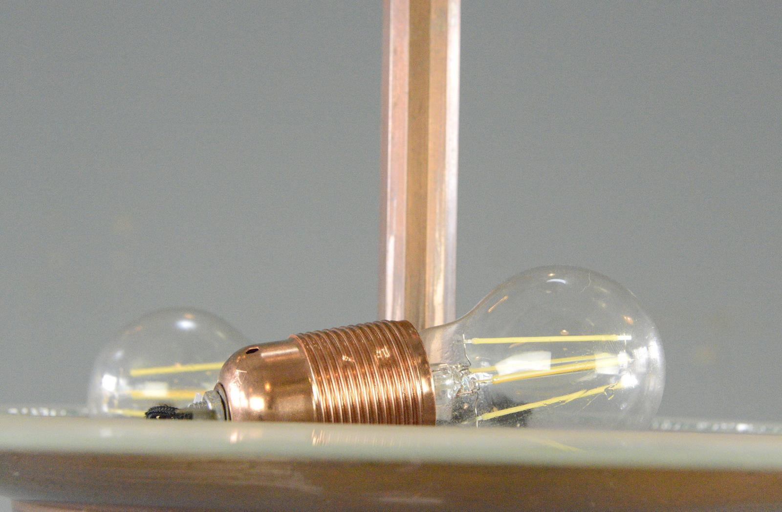Copper French Art Deco Pendant Light Circa 1920s