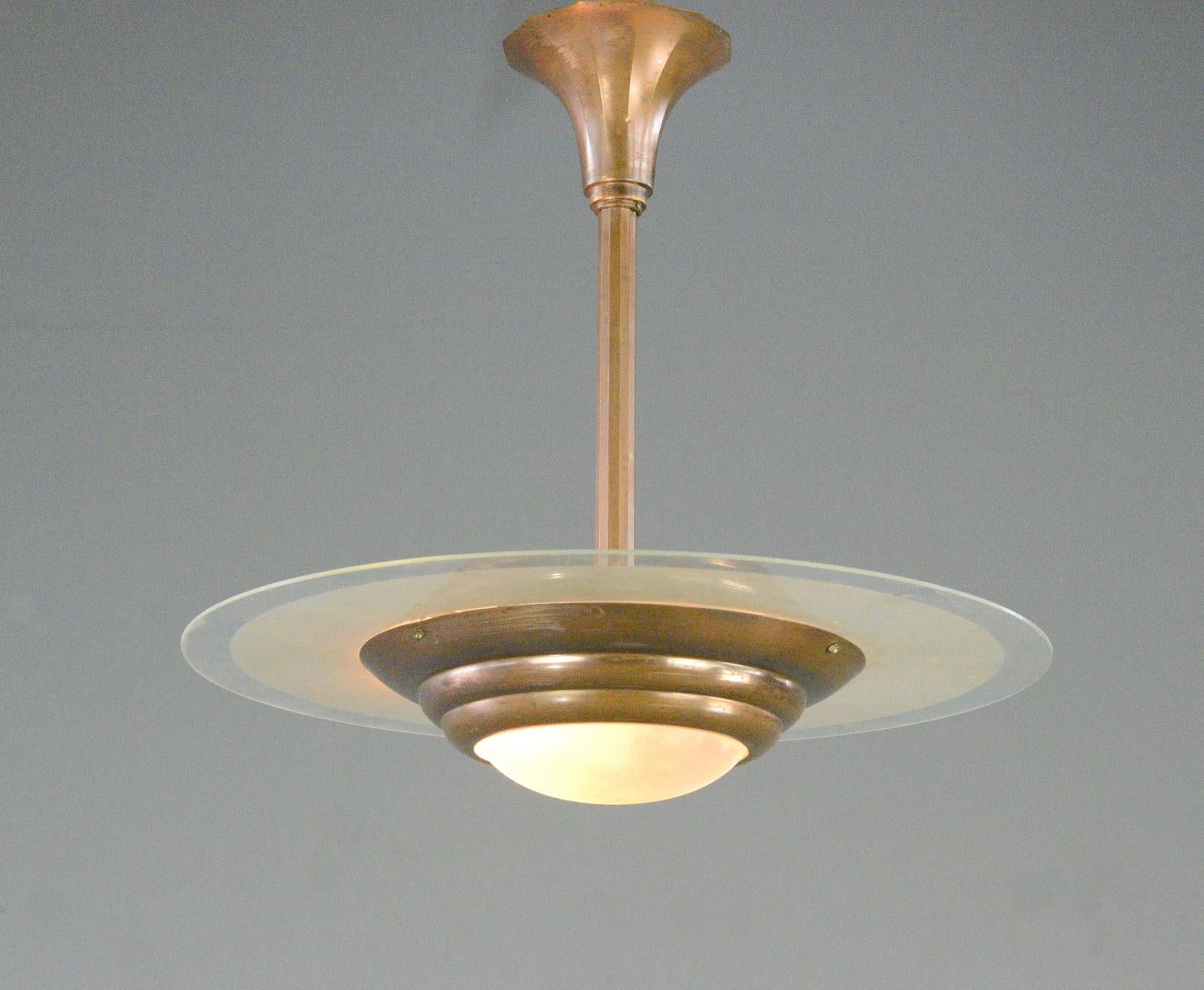 French Art Deco Pendant Light Circa 1920s 2