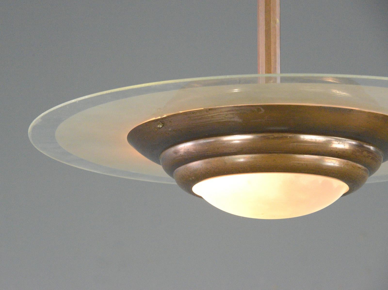 French Art Deco Pendant Light Circa 1920s 3