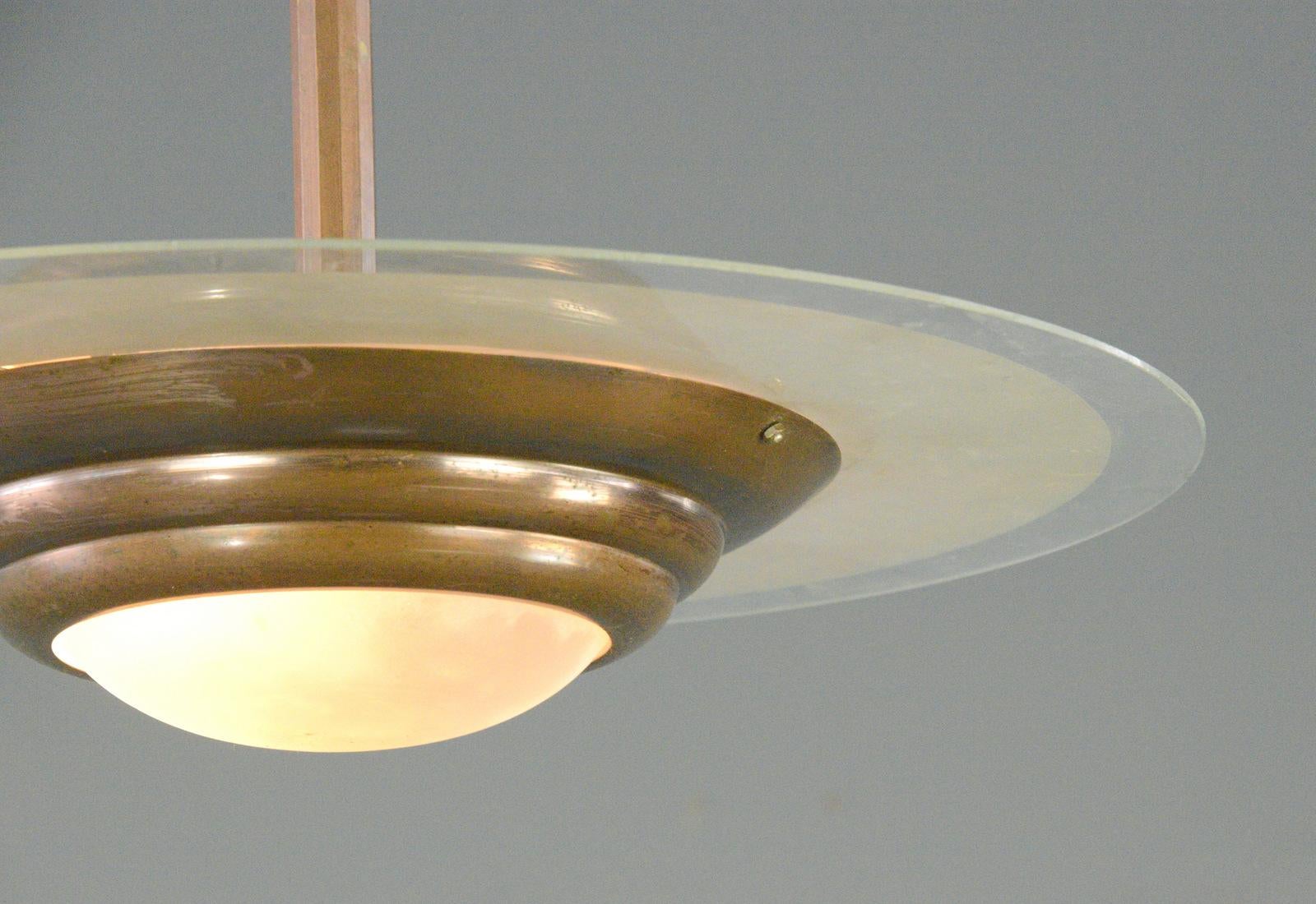 French Art Deco Pendant Light Circa 1920s 4