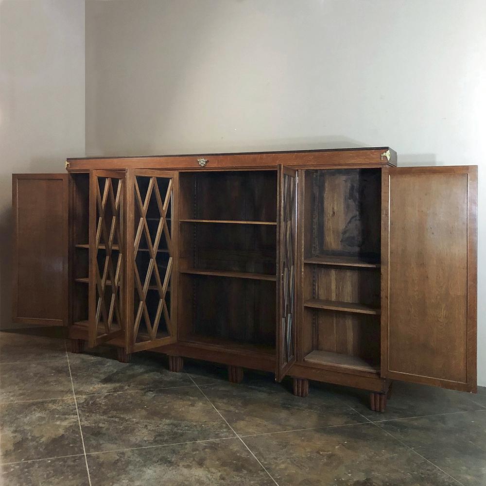 Hand-Crafted French Art Deco Period 4-Door Bookcase