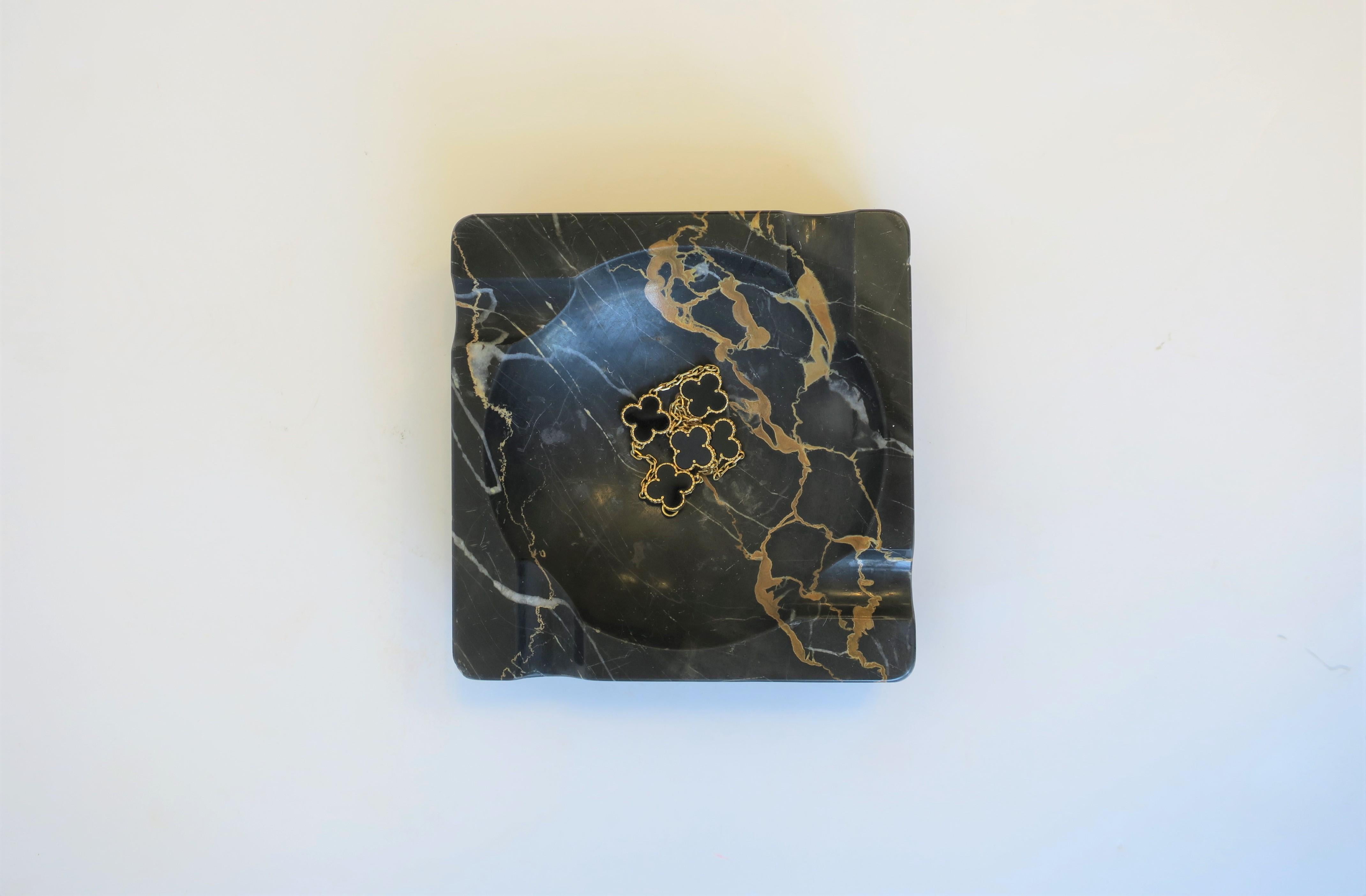 French Art Deco Period Black Marble Ashtray or Vide-Poche 1