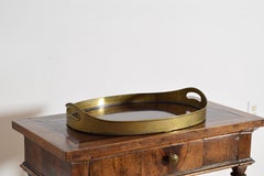 Vassoio con manici in ottone e palissandro del periodo Art Déco francese, anni ’30 circa