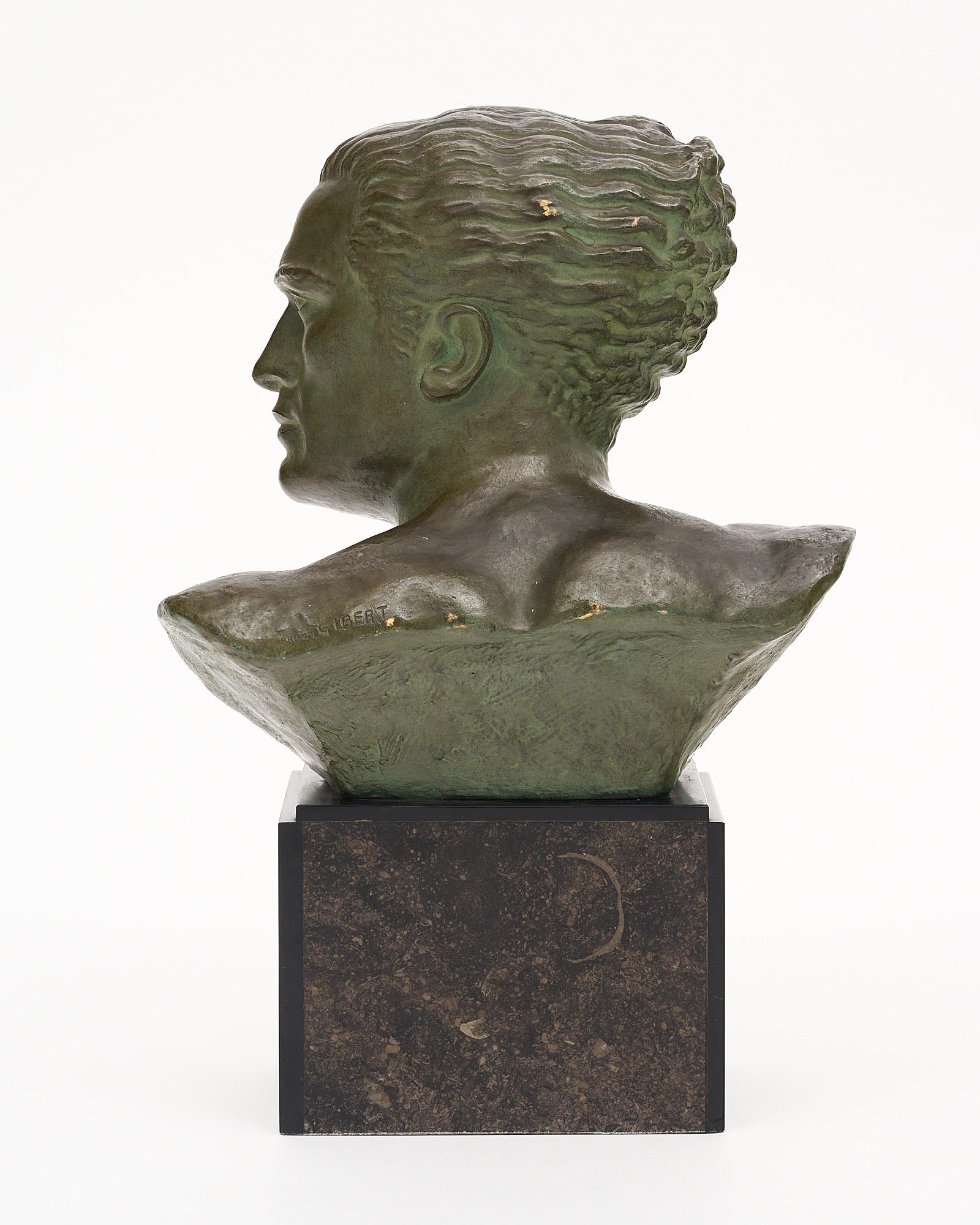 French Art Deco Period Bronze Jean Mermoz Bust 4