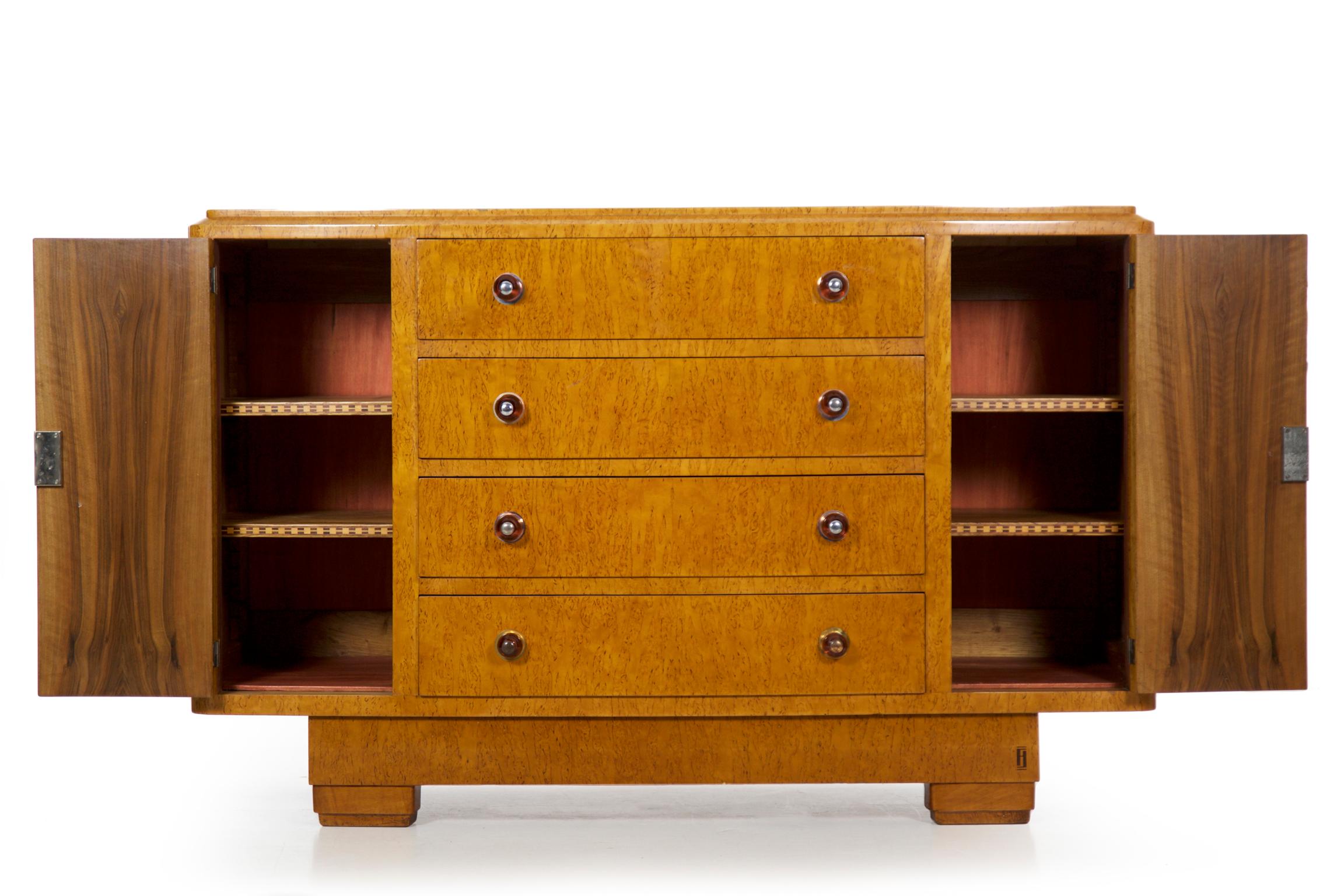 French Art Deco Period Console Cabinet Sideboard by Jean Fauré, circa 1940 7