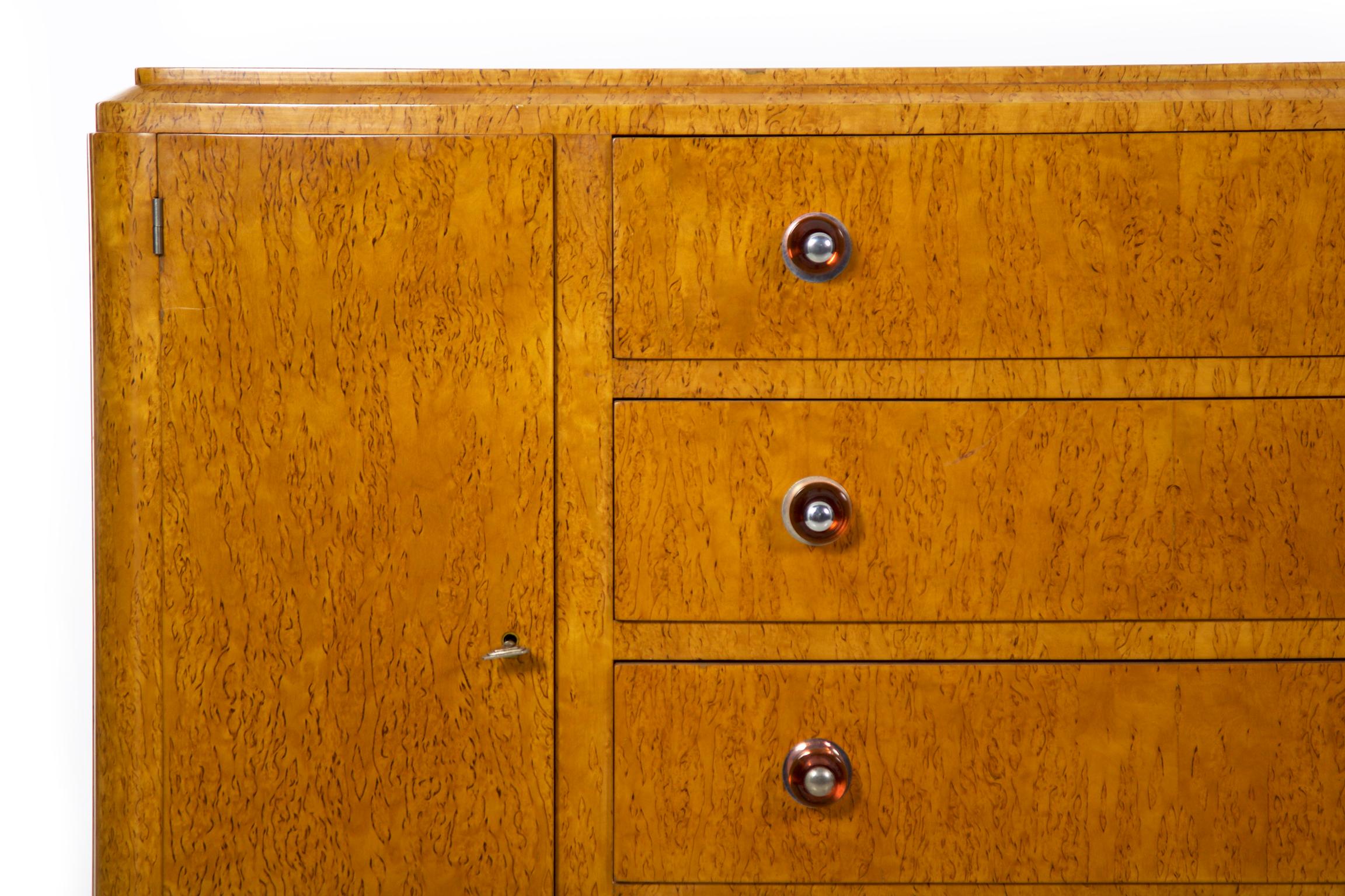 French Art Deco Period Console Cabinet Sideboard by Jean Fauré, circa 1940 1