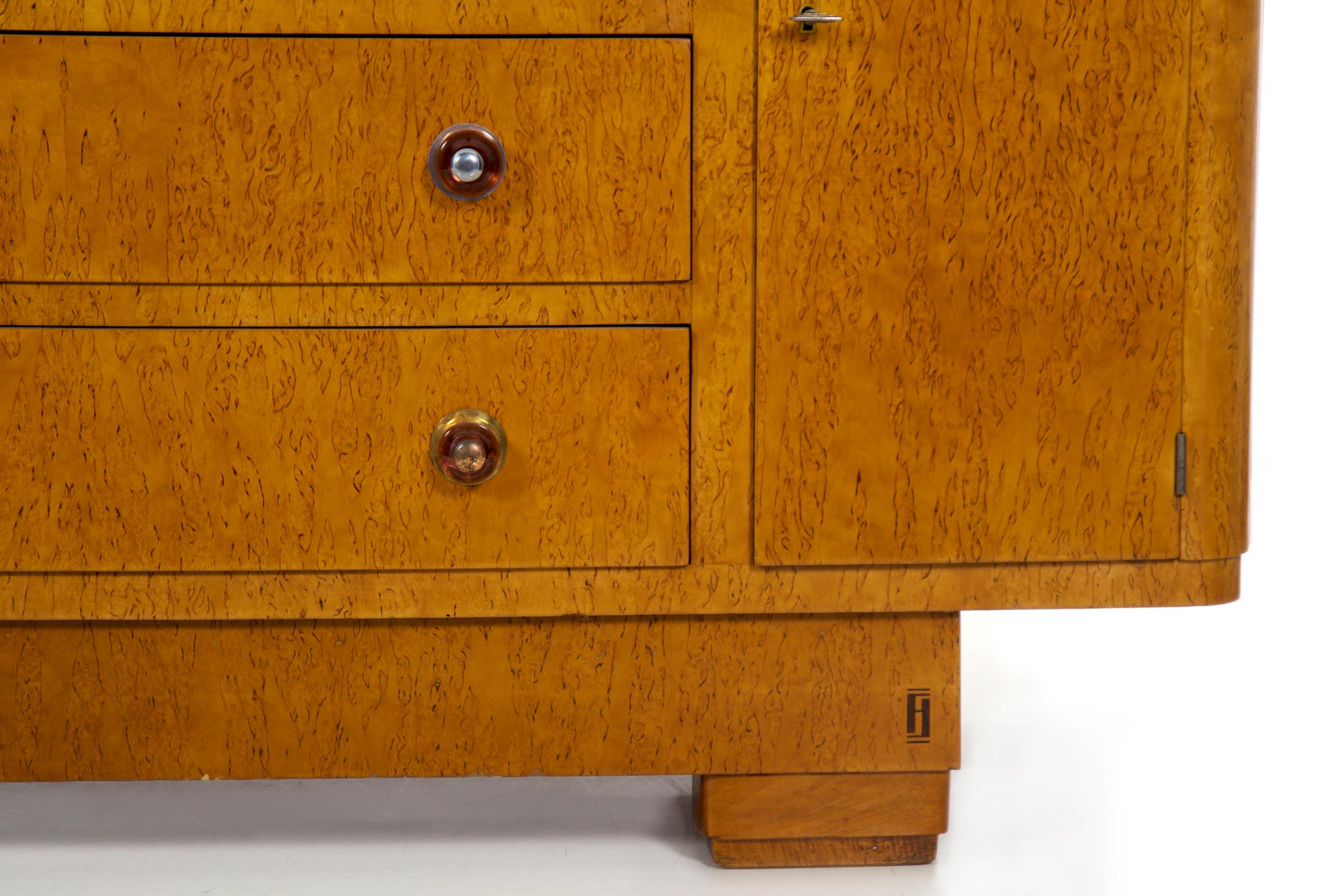 French Art Deco Period Console Cabinet Sideboard by Jean Fauré, circa 1940 3