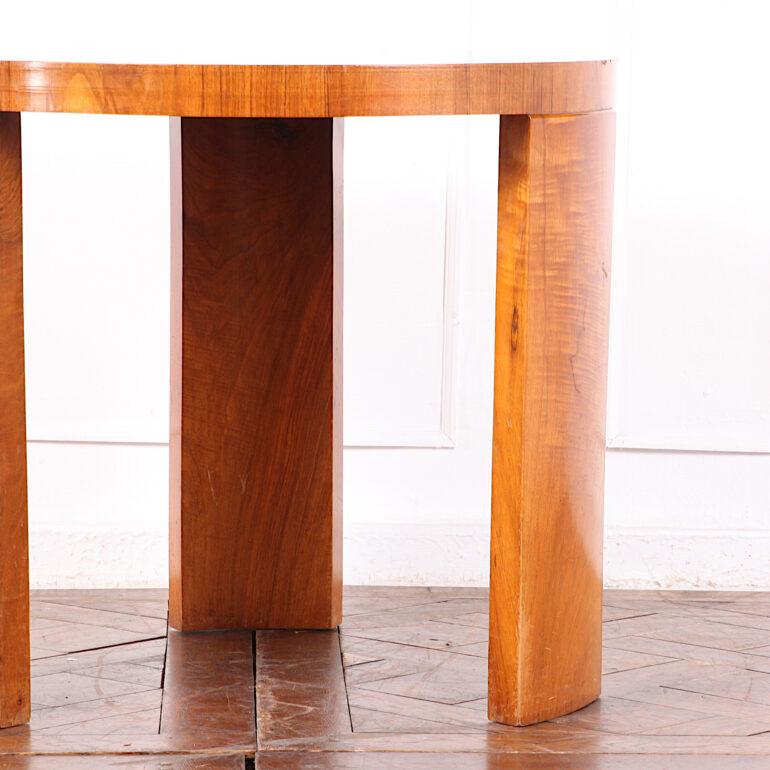 20th Century French Art Deco Period Figured Walnut Occasional Table Side Table