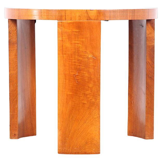 French Art Deco Period Figured Walnut Occasional Table Side Table