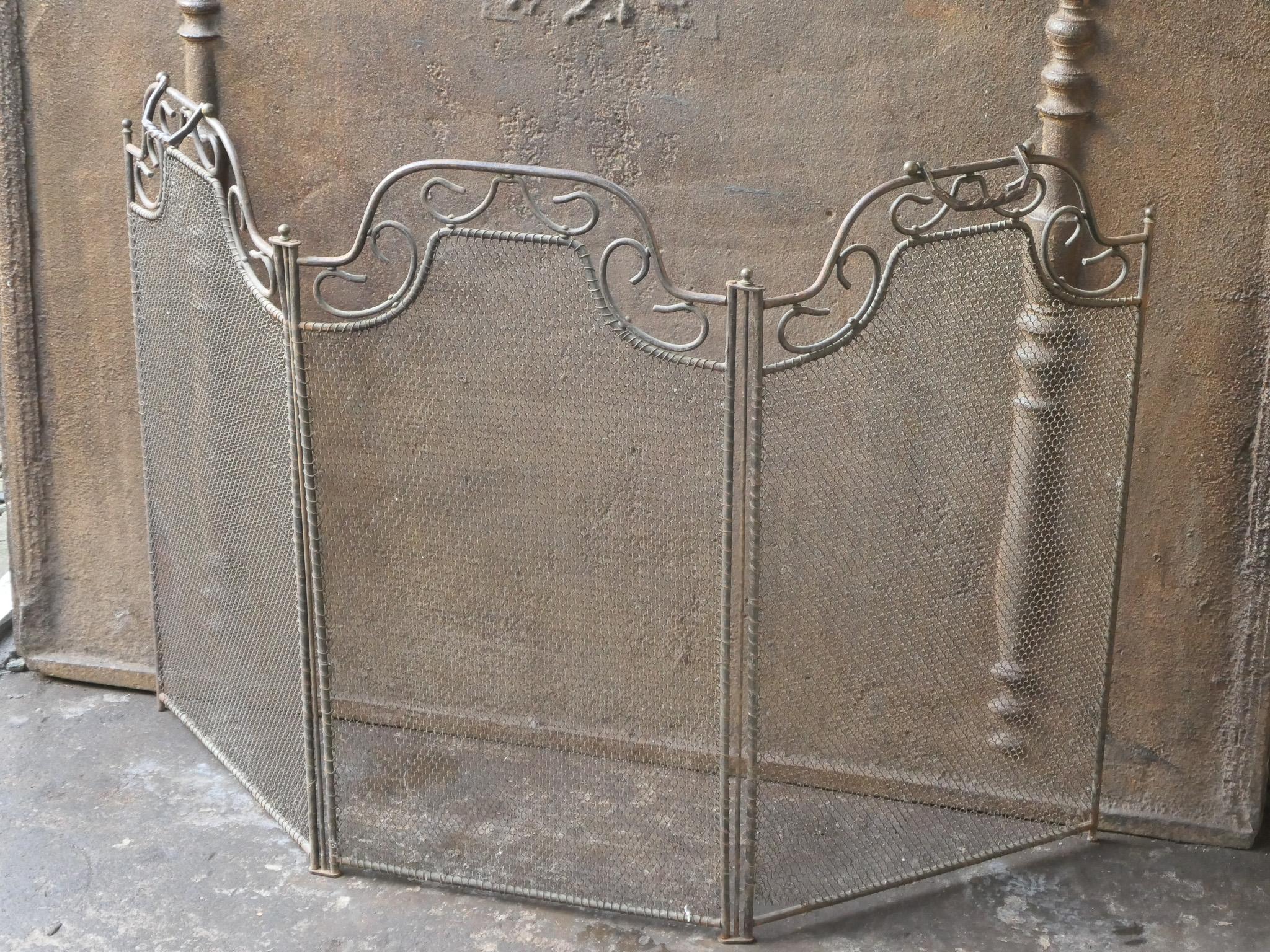 Brass French Art Deco Period Fireplace Screen For Sale