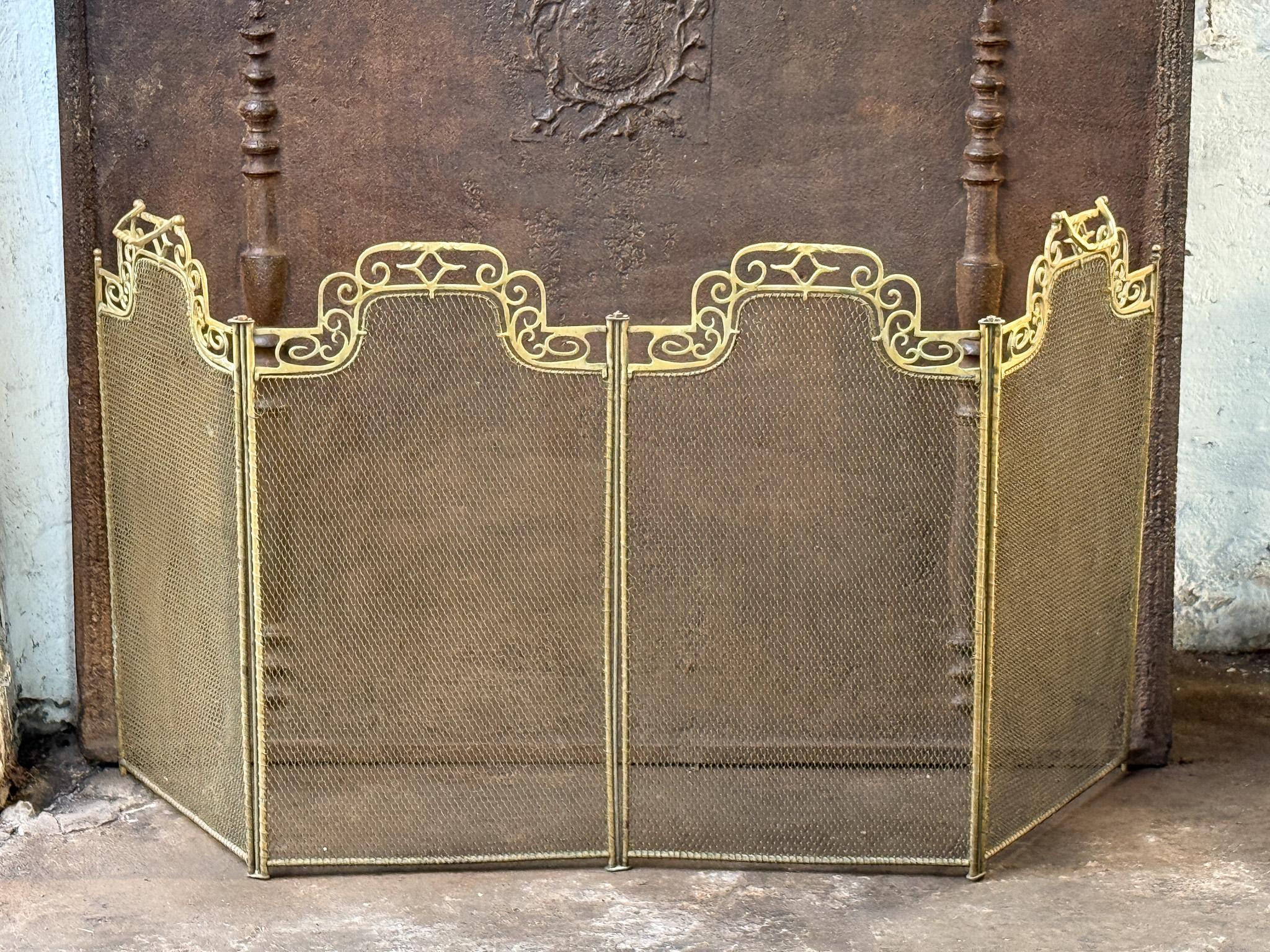 Brass French Art Deco Period Fireplace Screen
