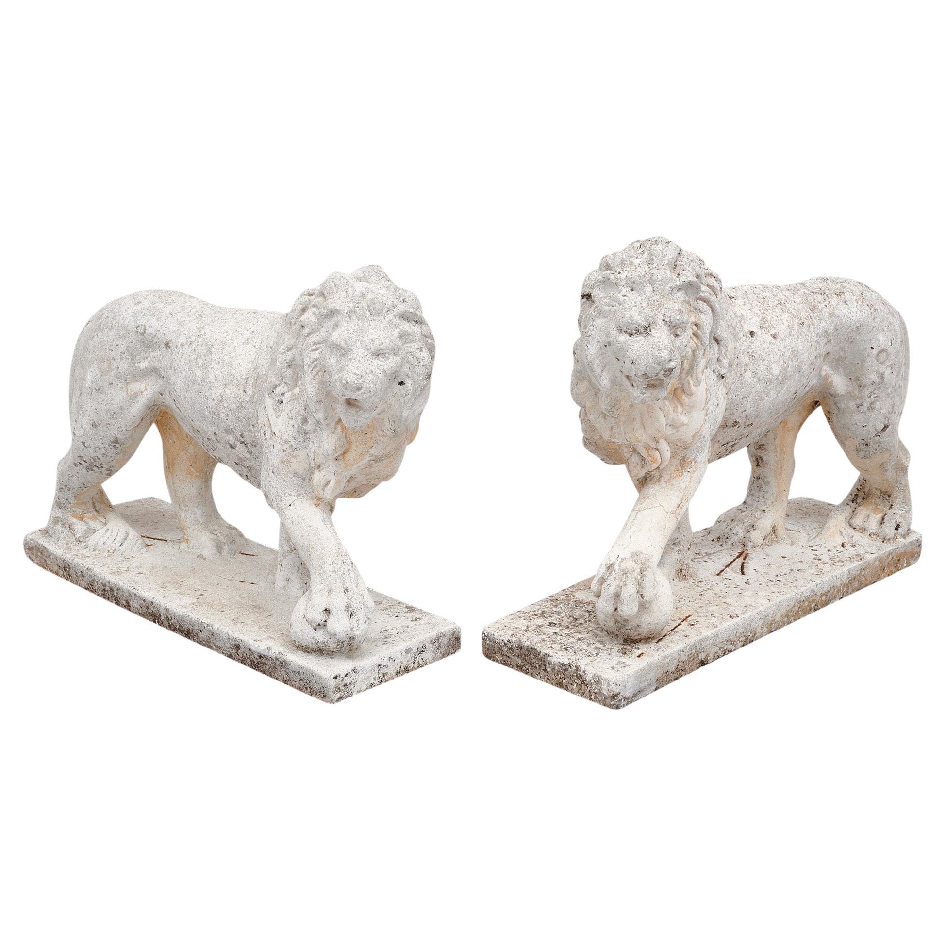 French Art Deco Period Lion Sculptures