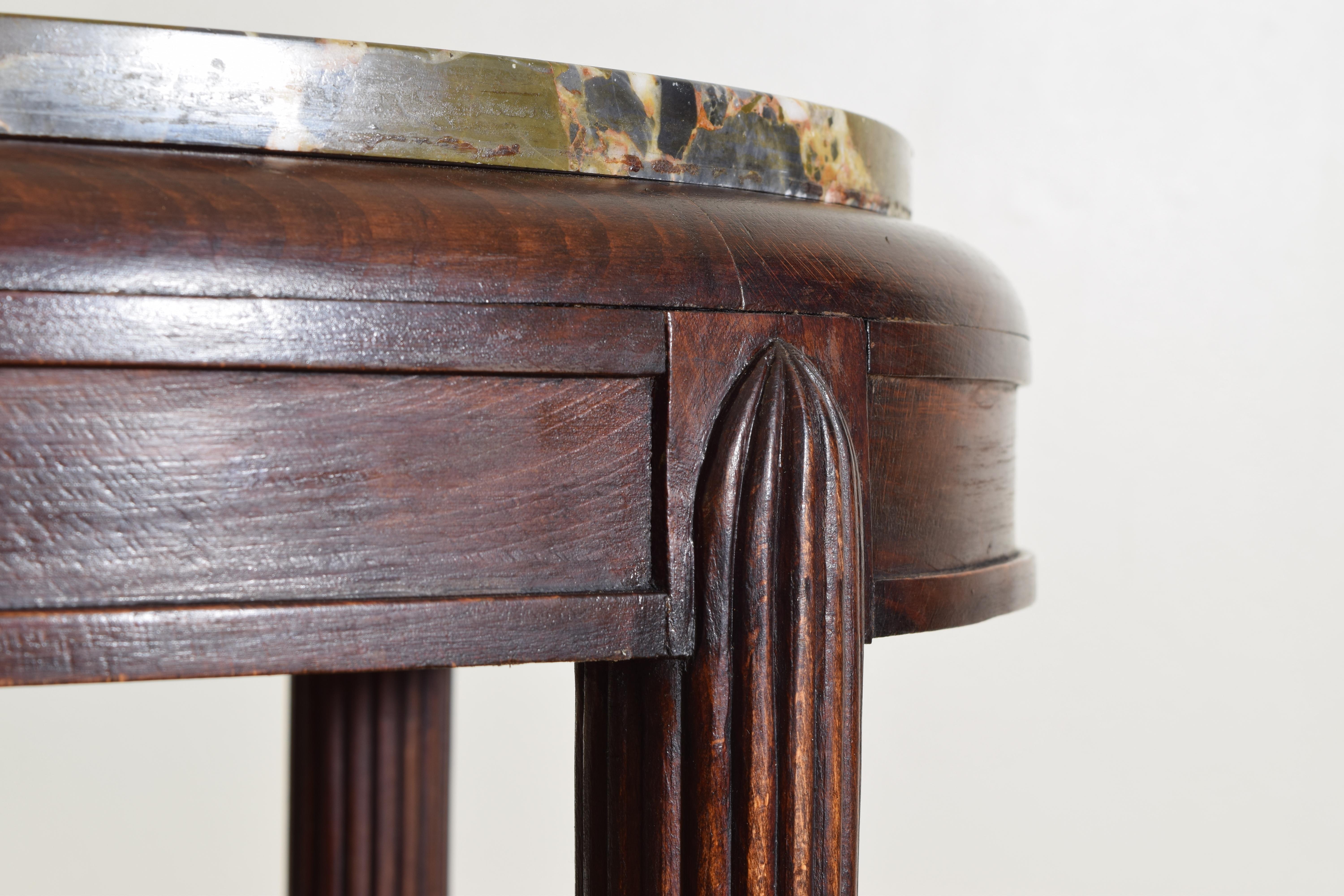 French Art Deco Period Mahogany and Marble-Top Table, circa 1920-1930 For Sale 3