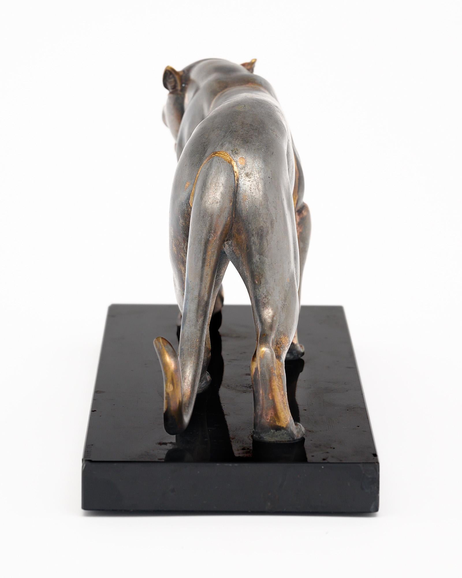 French Art Deco Period Panther Statue In Good Condition For Sale In Austin, TX