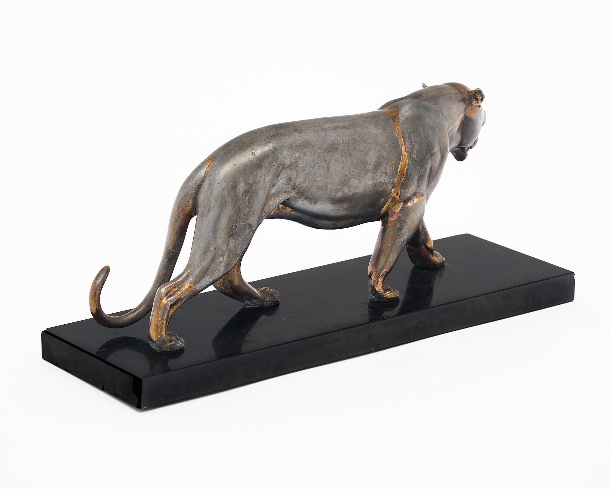Bronze French Art Deco Period Panther Statue For Sale