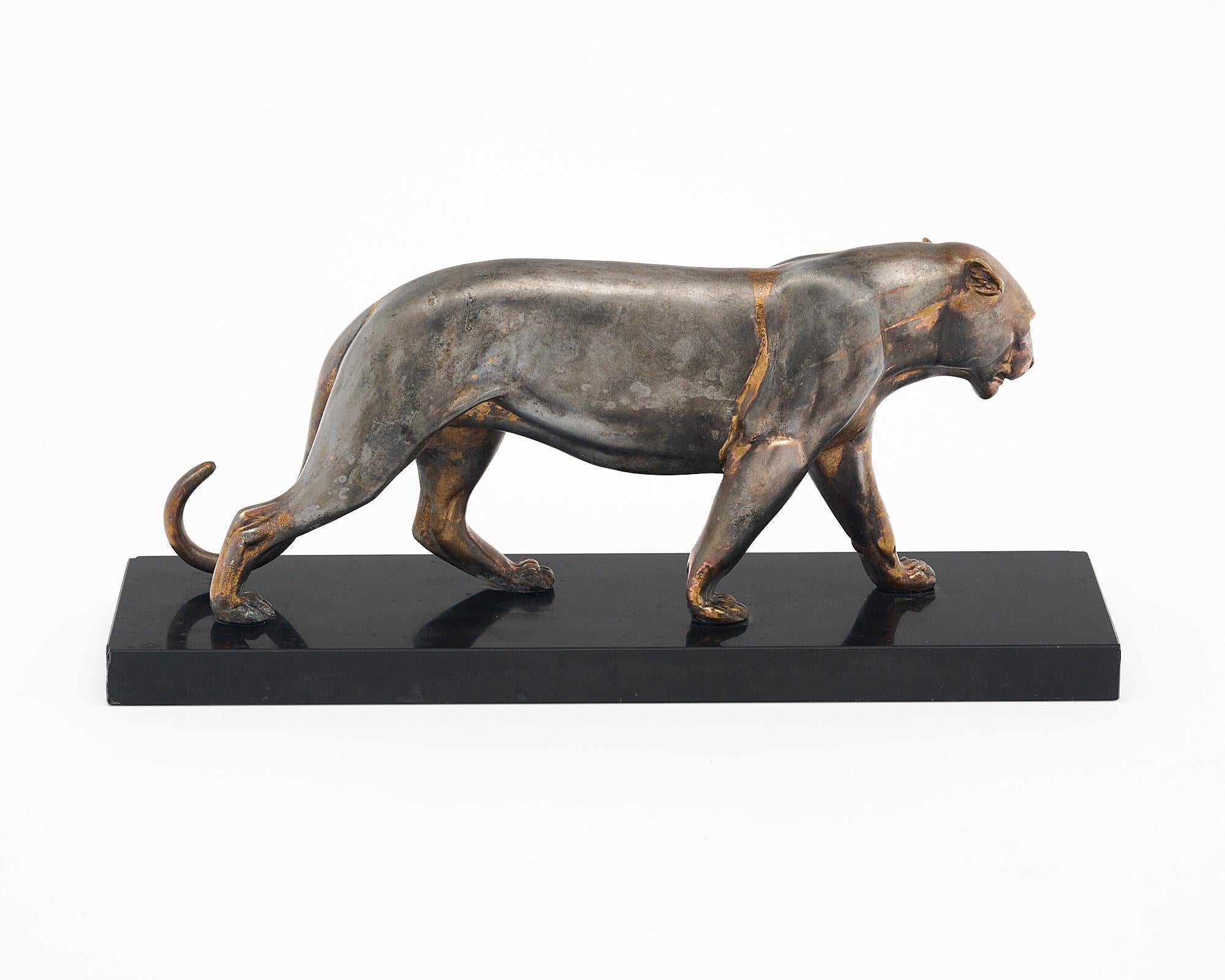 Bronze French Art Deco Period Panther Statue For Sale