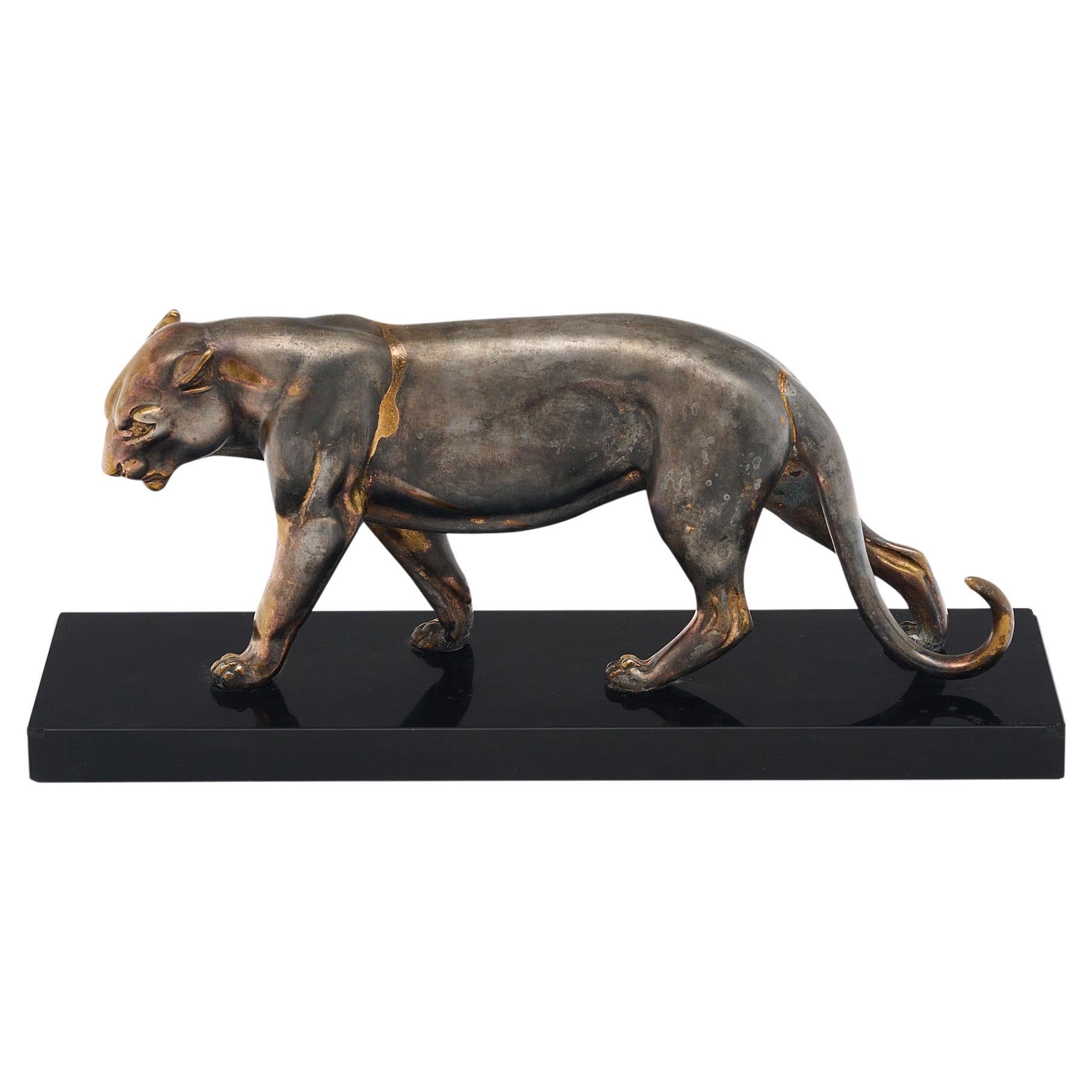 French Art Deco Period Panther Statue For Sale