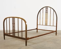 French Art Deco Period Patinated Brass Bed Frame