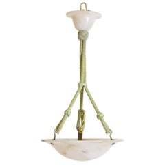 French Art Deco Period Petite Alabaster Pendant, ca. 1930’s