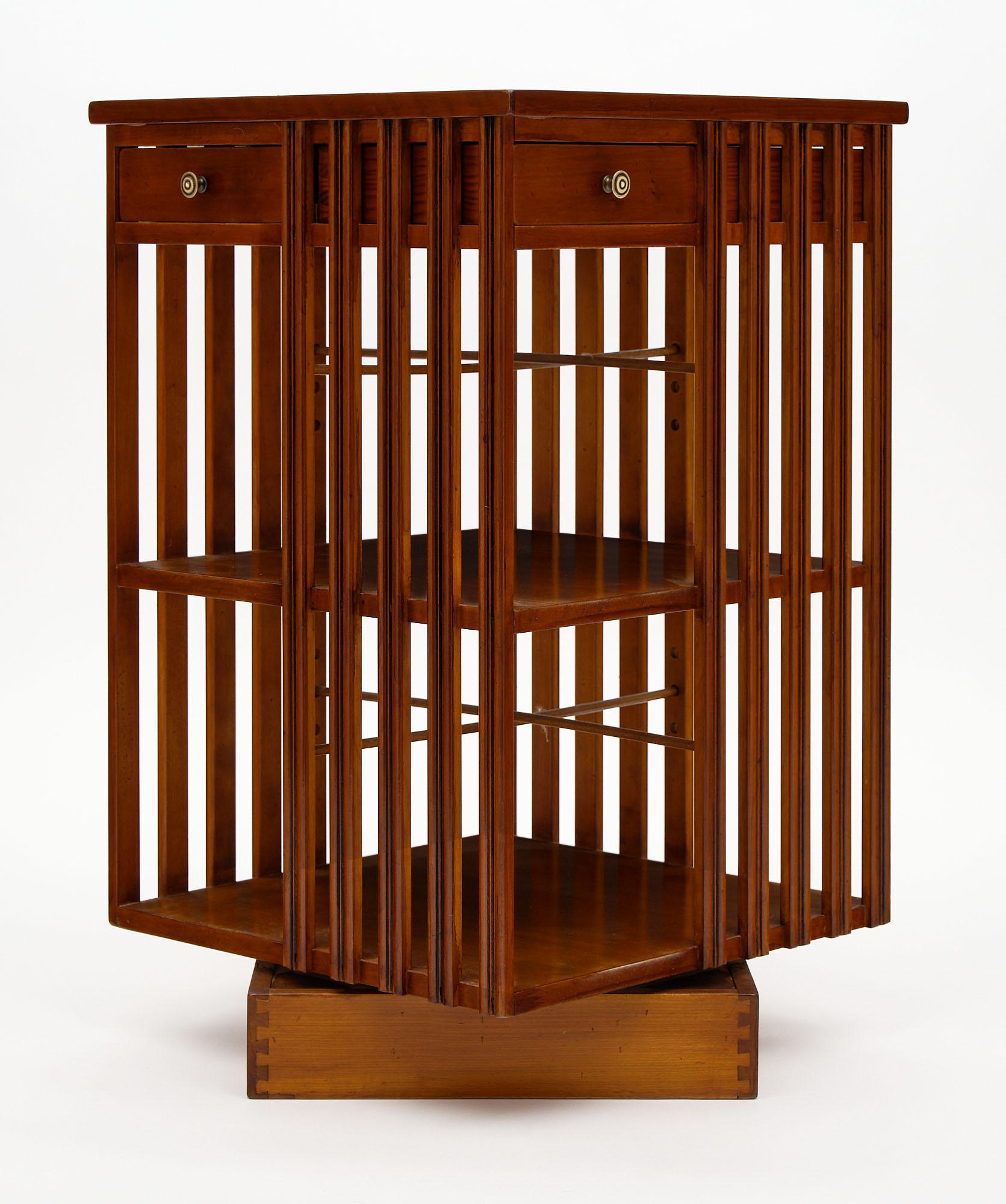 French Art Deco Period Revolving Bookcase In Good Condition In Austin, TX
