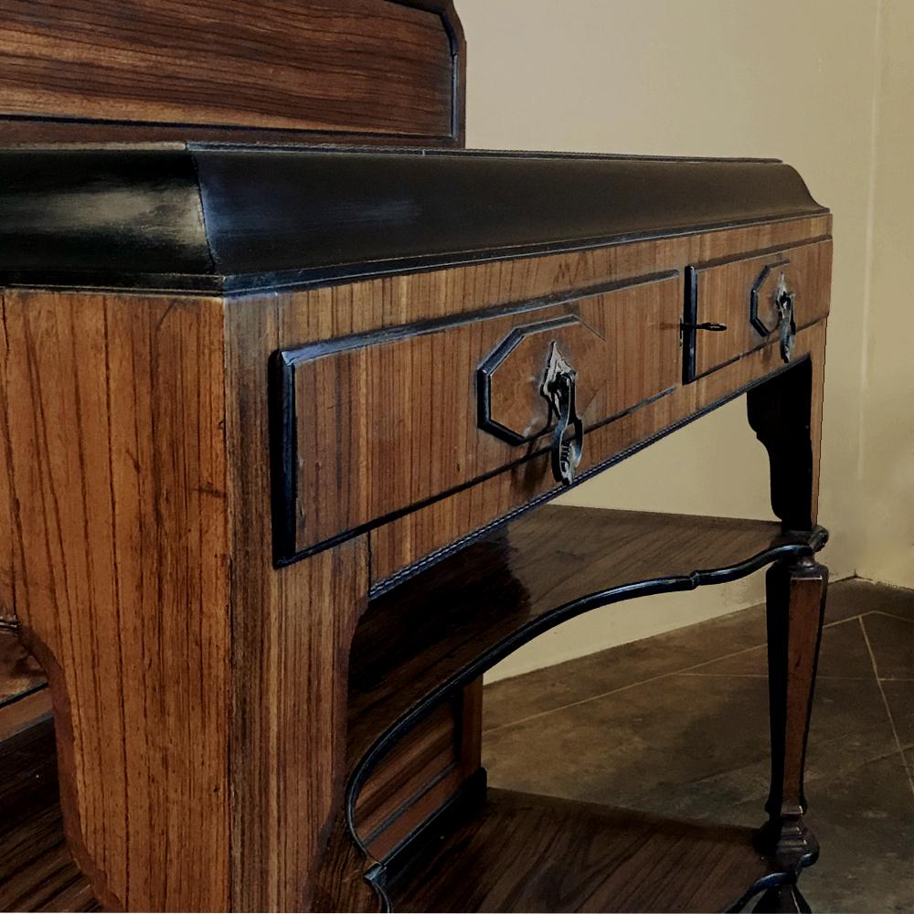 Brass French Art Deco Period Rosewood Buffet For Sale