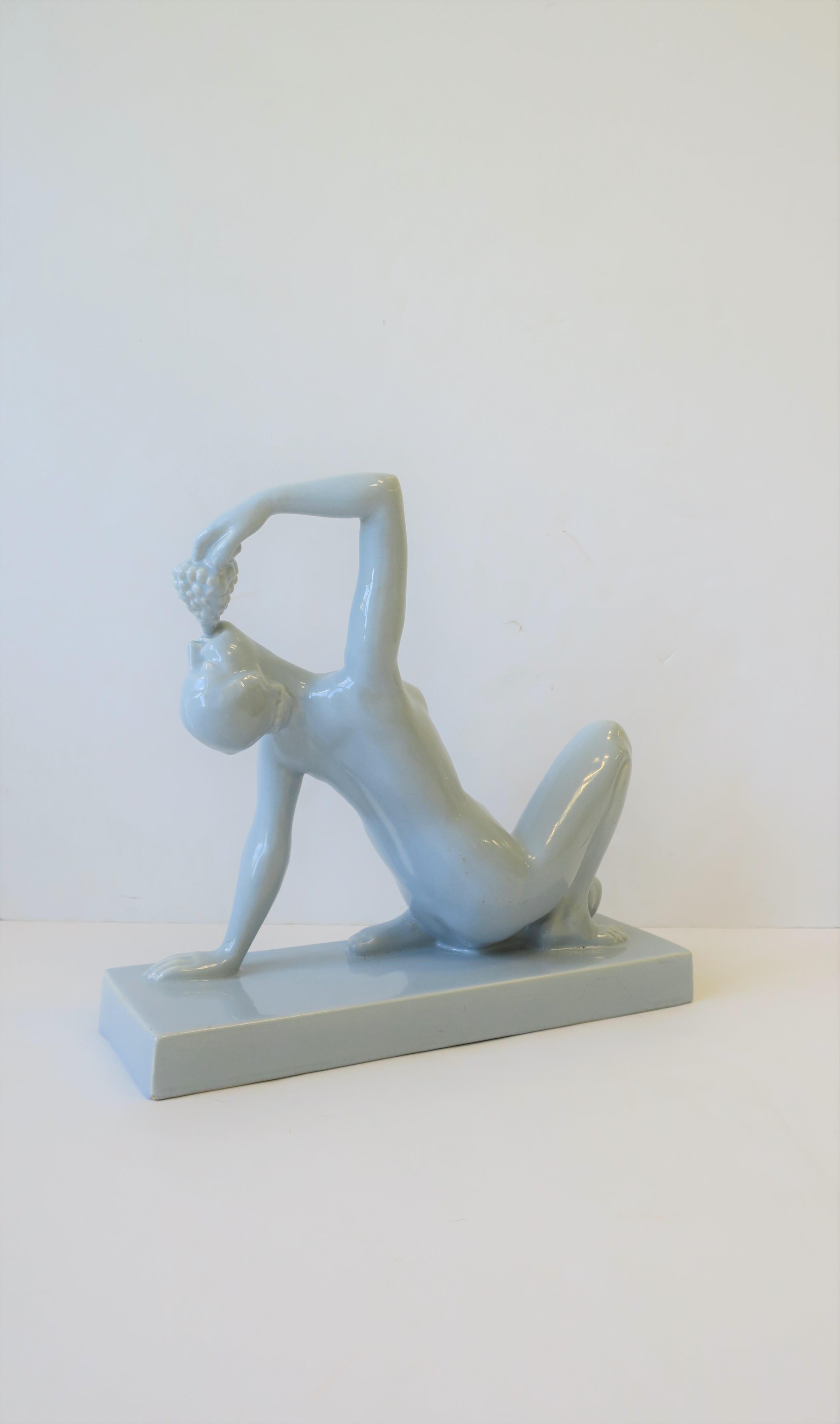 Ceramic French Art Deco Period Sculpture by Sculptor Hernri Fugere