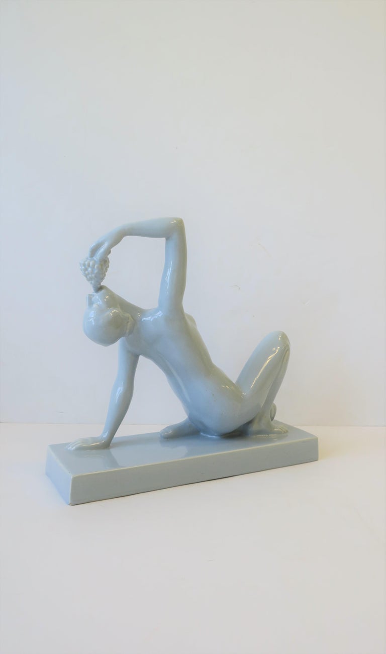 Ceramic French Art Deco Period Sculpture by Sculptor Hernri Fugere For Sale