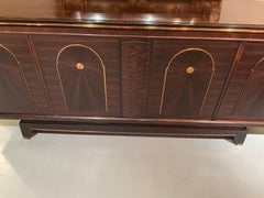 French art deco period sideboard by Andre Boyer matched ebony walnut veneer