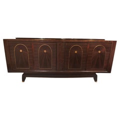 French art deco period sideboard by Andre Boyer matched ebony walnut veneer