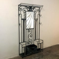 French Art Deco Period Wrought Iron Hall Tree