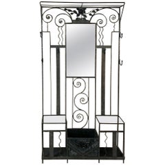 French Art Deco Period Wrought Iron Hall Tree