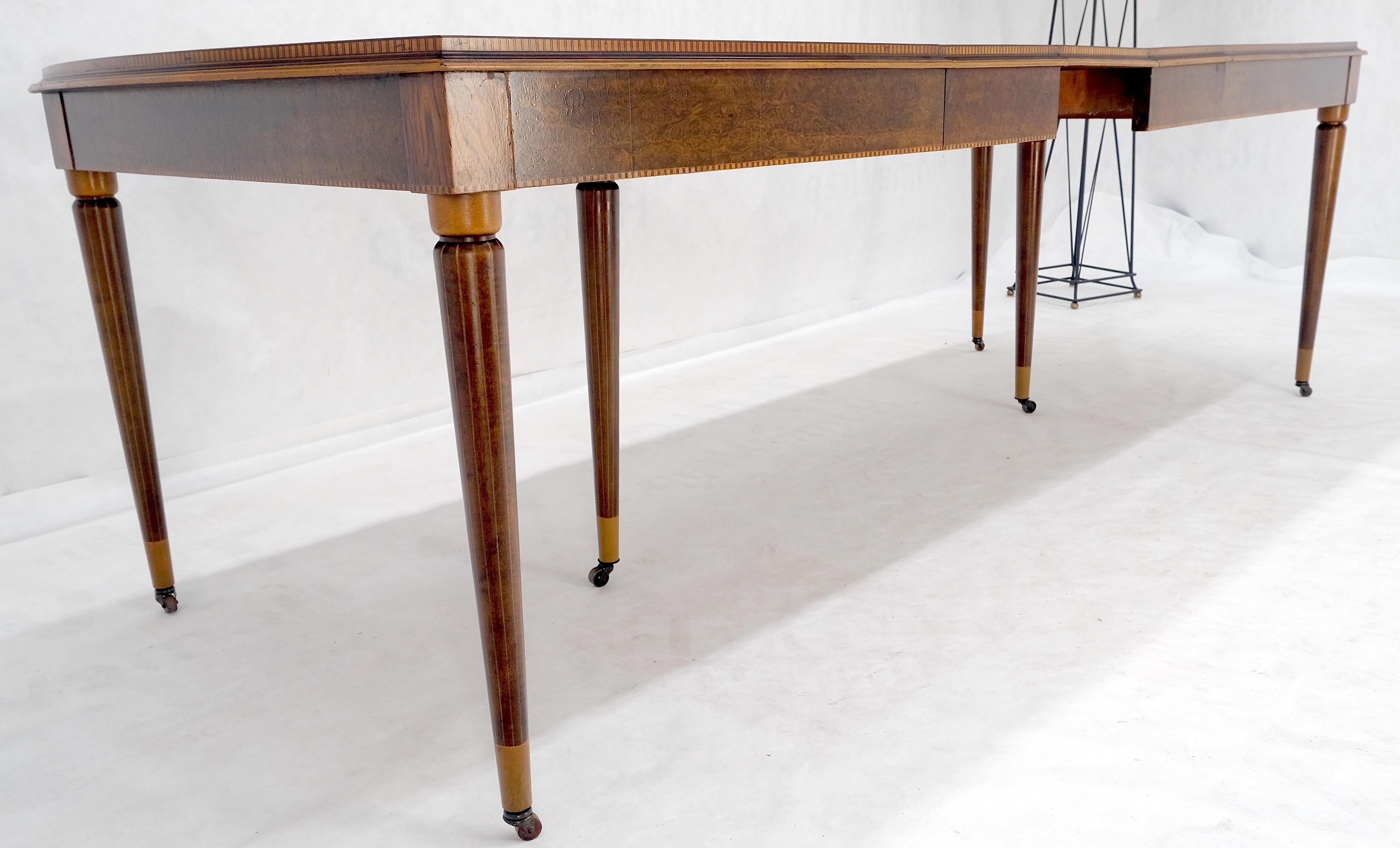 Table de salle à manger compacte Art déco français à motif phénoménal en bois de rose 3 feuilles MINT en vente 8